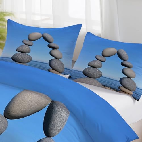 Housse de couette 200x200 de qualité supérieure parure de surface marine douce - 4