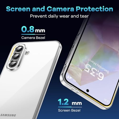 caslord Hülle für Samsung Galaxy A36 5G, 1 Handyhülle mit 2 Stück Hartglas, Weiche TPU Transparent Stoßfest Schutzhülle Durchsichtige… – Ansicht 4