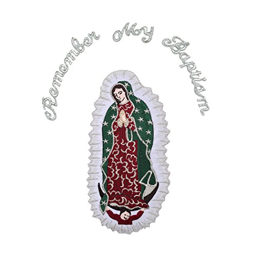 Image of Baby Boy Communion Formal White Notch Lapel Suit Silver Guadalupe on Back SM-20