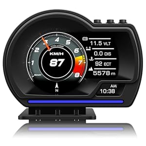 ARTILAURA OBD2+GPS Dual Mode Smart Gauge, OBD2 GPS Head-Up Display (HUD) - Driving Data Monitor (Spe...