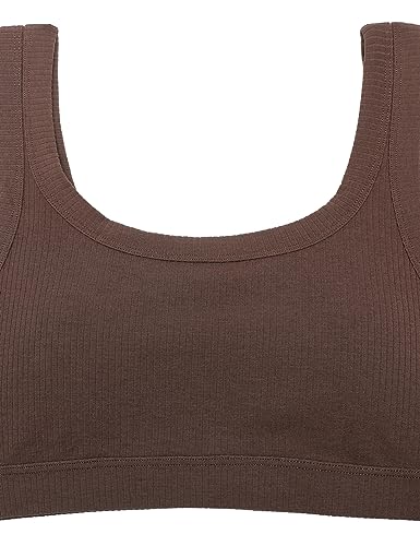 Image of CRZ YOGA Ribbed U Neck Sports Bras | Medium Support, Removable Pads, Casual, Wide Straps, for Women