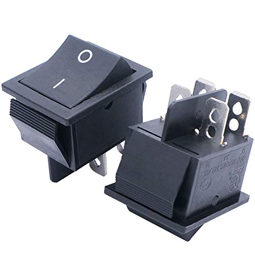 Twtade / 5Pcs Black On/Off Dpst 4 Pin 2 Position Mini Boat Rocker Switch Car Auto Boat Rocker Toggle Switch Snap Ac 250V 125V/20A Kcd2-201 #TOP1