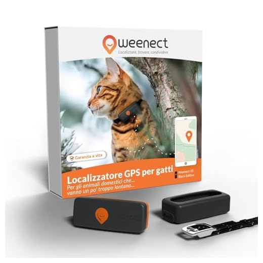 Weenect Cat XS - Nuovo Collare GPS per Gatti | Mini localizzatore GPS in Tempo Reale | Il più Piccolo sul Mercato | Funziona con abbonamento | Collare Incluso | Garanzia a Vita