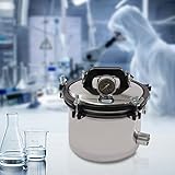 Portable Steam Autoclave Ster?l?zer, 8L/2.11Gal 1.2KW 110V 264.2℉ Stainless Steel High Pressure Steam Cleaning Machine Desktop Ster?l?zer Equipment for Laboratory and Home Use