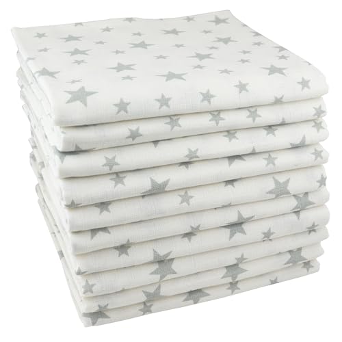 M.M.C. 10x Spucktücher Mullwindeln Baby Baumwolle 80x70 cm | ÖKO-TEX...