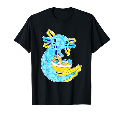 Axolotl Ramen Bowl of Noodles Kawaii Anime Cute Type Dye Camiseta