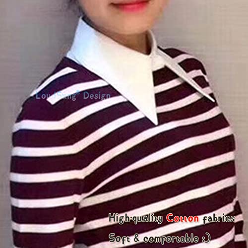 LoudSung Detachable Half Shirt Blouse False Collar Big Pointed Cotton Collar Elegant for Women Girls2