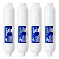 Membrane Solutions RV Water Filter, Inline Water Filter Reduces Bad Taste, Odors, Rust, Fluoride, Chlorine and Sediment in Drinking Water, Ideal for RV, Campers, Marine, Boats and Garden, 4 Pack
