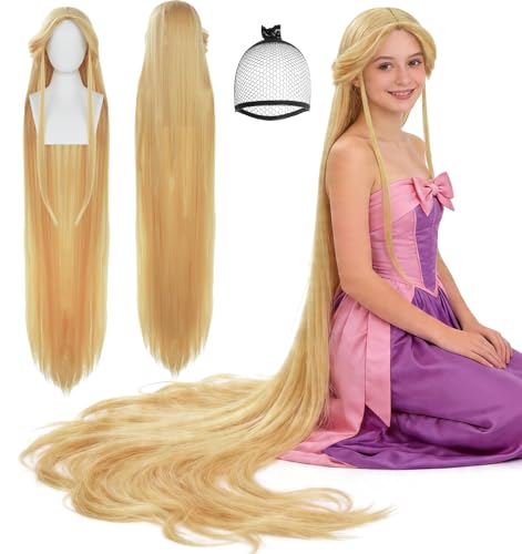 JoneTing 160cm/ 62 Inch Long Blonde Wig for...