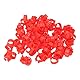 HWGING 100 Stück Geflügel-Schnallenfüße-Ring, Geflügel-Fußringe, PP-Kunststoff, Wiederverwendbare Hühner-, Enten- und Gänsebeinbänder Zur Identifizierung (Rot) (25mm)