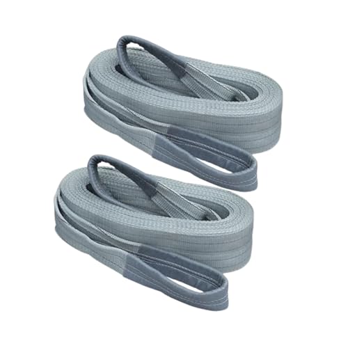 Image of Heavy Duty Polyester Sling Belt (Pack of 2) | Reinforced Webbing Belt for Industrial, Construction & Handling Work Grey (4 Ton 4 Mtr)