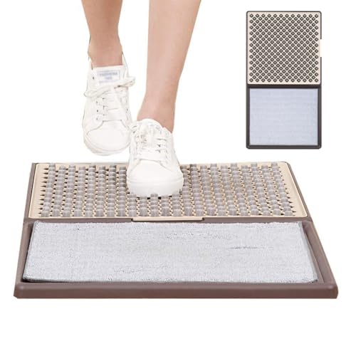 Almohadillas de limpieza automática, tapete limpiador de suela de zapatos de interior con almohadilla antideslizante y paños absorbentes para una fácil limpieza del hogar, oficina y baño