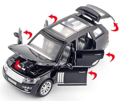 Image of Galaxy Hi-Tech Range Rover SUV Car 1:32 Scale Model Car Exclusive Alloy Metal Pull Back Die-cast Metal Pullback Toy car with Openable Doors & Light Music Best Gifts Toys Kids【Colors as Per Stock】