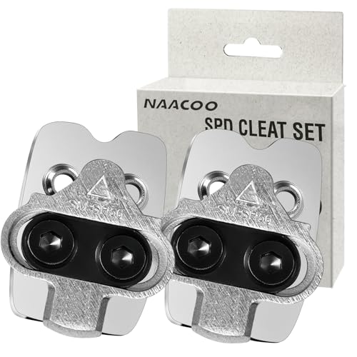 NAACOO Bike Cleats Compatible with Shimano SPD SM-SH56 Cleats - Spinning Peloton Indoor Cycling Clips & Mountain MTB Bike Bicycle Cleat Set Easy Off(SH56)