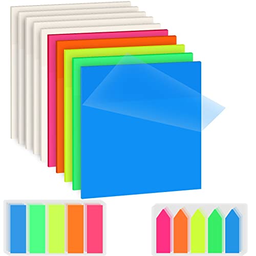 DERAYEE 1100pcs Post it Transparent,Réutilisable Étanche Notes Autocollantes pour Bureaux et Scolaire,Post it Marque Page Cover