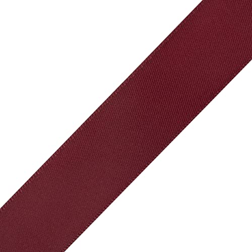 Fondersy 22mmX 91M Double Faced Satin Ribbon Burgundy Polyester Ribbon for Gift Wrapping Wedding Decoration Floral Arrangement Crafts - Image 2