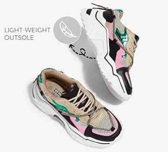 LUCKY STEP Dames Platform Sneakers - Retro Kleurblok Design Met Dikke Zool, Modieus voor Stadsleven & Casual Gebruik (Zwart/groen, 9US-39EU-6UK