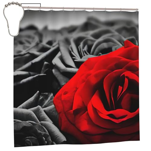 Rideau de douche imperméable anti-moisissure roses rouges - 2