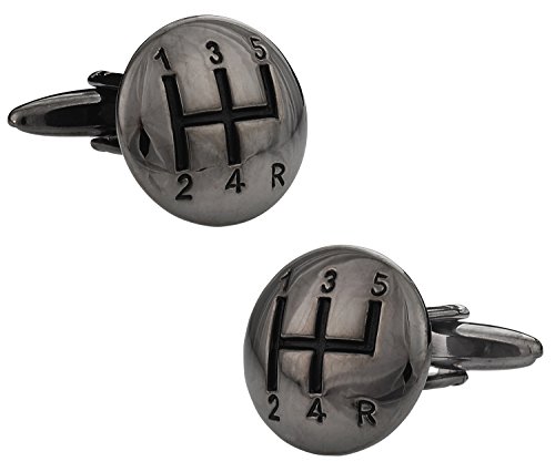 Mancuernillas Cuff-Daddy Stick Shift en tono Gunmetal miniatura 1