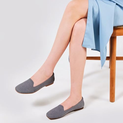 Image of Frank Mully Women's Loafer Flats Square Toe Comfortable Office Work Shoes, Cute Penny Loafer Slip On Walking Driving Shoes