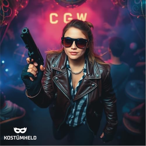 Pistolen Spielzeug Zubehör Attrappe für Kostüm Erwachsene & Kinder für Fasching & Karneval Pistole wie Geheimagent (Mengenauswahl) (1x)