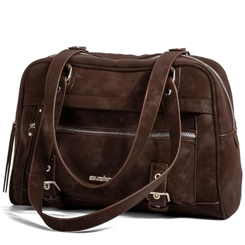 Bolso motociclista vintage de cuero lavado para mujer