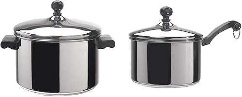 Farberware Paquete de cacerolas y cacerolas clásicas de acero inoxidable - 4 artículos