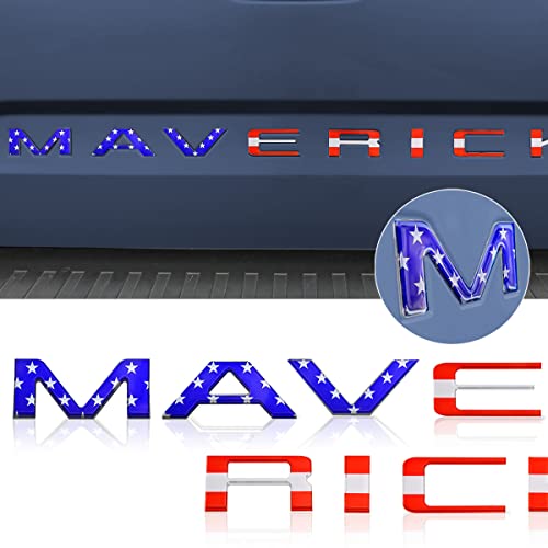 Tailgate Insert Letters Compatible For 2022 2023 Maverick 3M Adhesive & 3D Raised Tailgate Decal Letters (American Flag) #TOP1