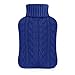 Produktbild samply Wärmflasche mit Bezug  Weicher Premium Strickbezug  2L groß Wärmeflasche, Navy blau