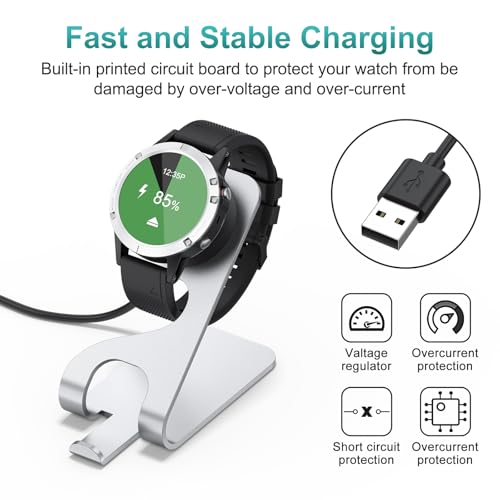 AK Ladestation für für Garmin Fenix 8 7 7S 7X 6 6S 6X 5 5S 5X Plus, Venu 2/2 Plus/3/Sq/Sq 2, Garmin Uhr Ersatz Ladegerät mit 100cm/3,3ft USB A Ladekabel