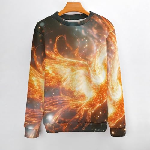Light Swirling Phoenixes Men's Crew Neck Sweater Knit Pullover Women Casual Long Sleeve Crewneck Loose Fit Top2