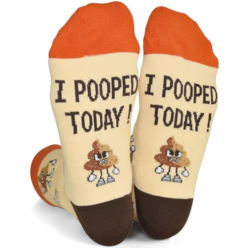 Unisex Funny Poop Gag Gifts Novelty Silly Pooped Crew Socks Joke Gift Poop Gifts