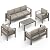 Wisteria Lane 5-Piece Outdoor Patio Furniture Set, Outdoor Sectional Furniture with Upgraded Cushions, Outdoor Conversation Seating Set for Balcony, Garden, Deck, Backyard, Beige