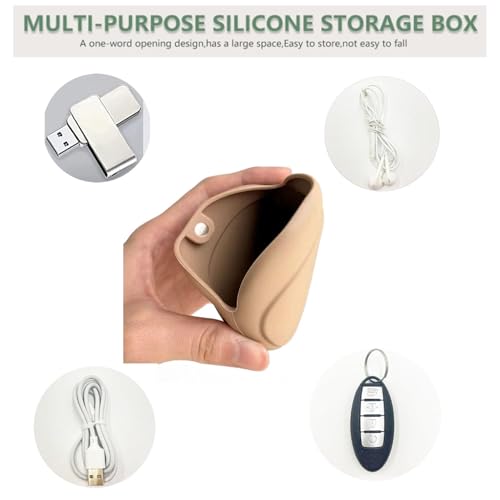 Image of TANGZU Silicone Headphone Organizer, Data Cable Storage Case, Portable Wired Headphone Organizer, Mini Magnetic Storage Box Storing Earbuds /USB Flash Drive /Key for Home or Workplace (Brown,Green-2PCS)