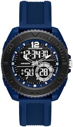 Skechers Men's Greencraig Analog-Digital Blue Silicone Watch, Blue