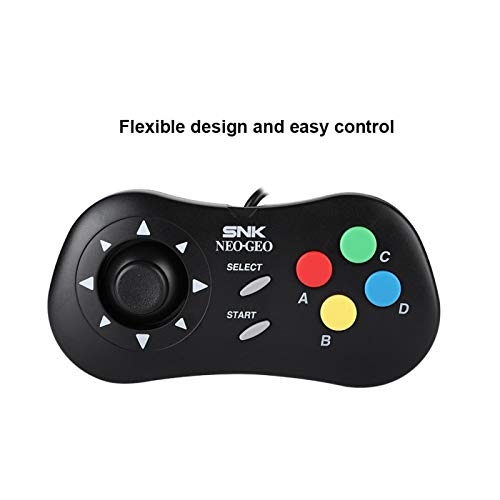 Non-Slip Mini Wired Gamepad Controller Mini Wired Gamepad Anti-Shock Ergonomically Designed,for SNK NEOGEO,for Entertainment(Black) - Thumbnail 7