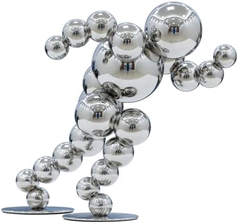 Loclikes Running Man Statue Shelf Decor - Silver Sculpture Home Decor, Sports Fan Room Decor, Metal Figurine Office Decor, Creative Gifts
