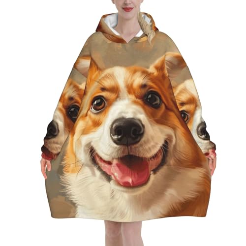 Couverture surdimensionnée corgi doux et chaud, plaid hiver géant adulte
