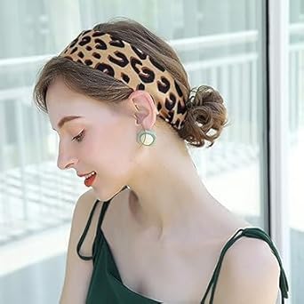 3 Pcs Brown Leopard Neck Tie Chic Skinny Scarf Hairband Stylish Purse Scarf Leopard Accessory Women's Fashion Scarves and Wraps4