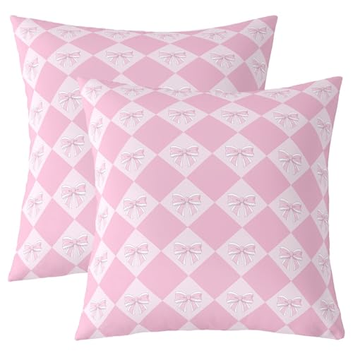 Erosebridal Set of 2 Kawaii Bowknot Pillow Covers for Sofa,Dreamy
