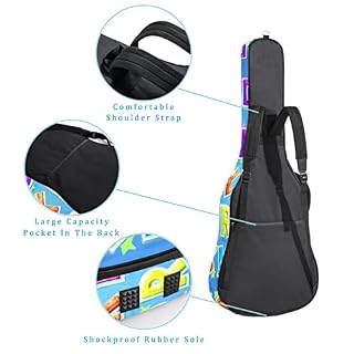 Housse imperméable pour guitare acoustique avec double bandoulière et boussole dorée, Multicolor 04, 42.9×16.9×4.7 in… - Les Beatles, Paul McCartney, John Lennon, RIngo Starr, George Harrison Housse imperméable pour guitare acoustique avec double bandoulière et boussole dorée, Multicolor 04, 42.9x16.9x4.7 in… – Image 3