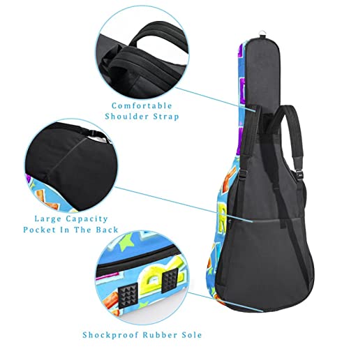 Housse imperméable pour guitare acoustique avec double bandoulière et boussole dorée, Multicolor 04, 42.9×16.9×4.7 in… - Les Beatles, Paul McCartney, John Lennon, RIngo Starr, George Harrison Housse imperméable pour guitare acoustique avec double bandoulière et boussole dorée, Multicolor 04, 42.9x16.9x4.7 in… – Image 4