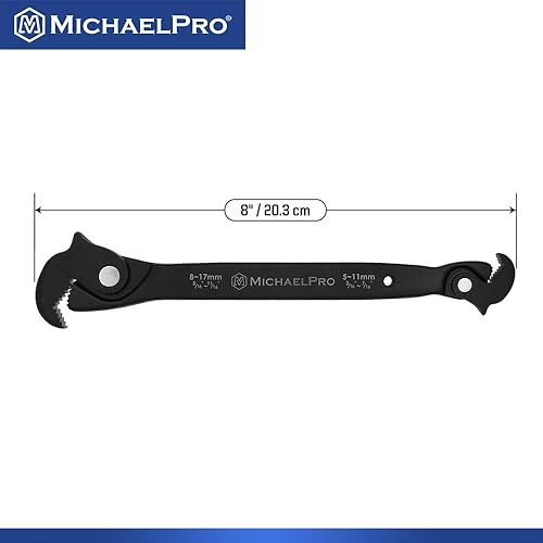 Miniatura 7 de MichaelPro MP001229 - Llave de ajuste de tamaño automático de doble acción de 316 a 1116 pulgadas (5 a 0.669 in), llave rápida autoajustable, llave