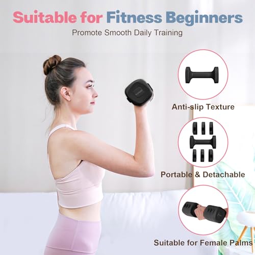 Image of kisnbld Adjustable Dumbbell Set of 2, 4 in 1 Free Weights Dumbbells Set for Women with Fast Adjustment, Each 2lb 3lb 4lb 5lb Hand Weights Set for Home Gym & Outdoor Exercise Training