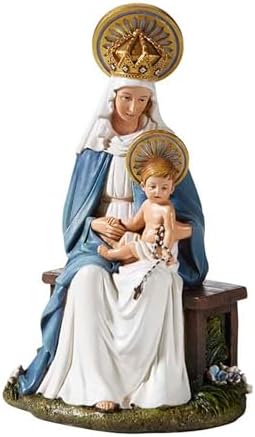 Resin Seated Madonna and Child Figurine Inspired by Sister M.I. Hummel, 6 1/2 Inch
