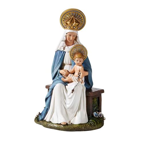 Resin Seated Madonna and Child Figurine Inspired by Sister M.I. Hummel, 6 1/2 Inch
