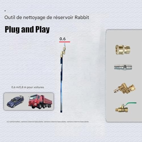 Lavage haute pression réglable pour réservoir de voiture - 6