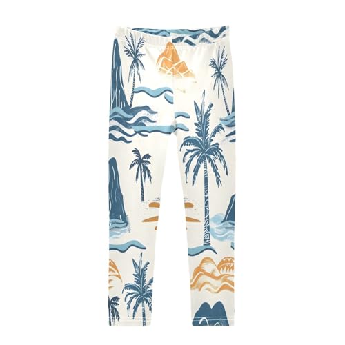 Toddler Girls Leggings Printed Yoga Pants Leggings Summer Paradise Island for Kids