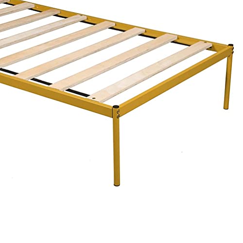 IMIKEYA Moldura de cama vintage fácil de montar, armação de cama dourada de metal com plataforma dup