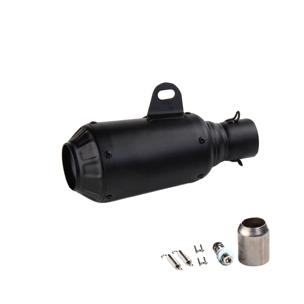 Riloer - Silenciador de escape universal para motocicleta, diámetro de montaje: 51 mm (2.01 pulgadas), negro/azul/titanio (negro)